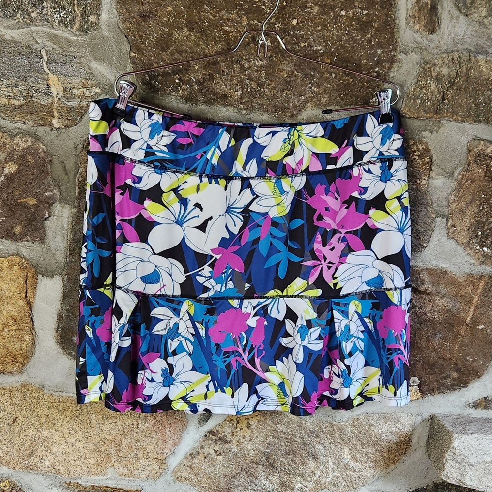 Reel Legends Skort 1X Colorful Print Short Activewear Skirt Tennis Multicolor